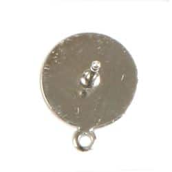 ROUND SILVER DISC EARRING WITH RING