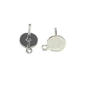 ROUND SILVER DISC EARRING WITH RING
