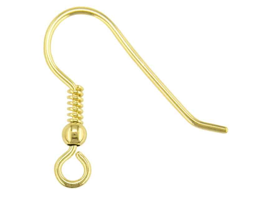 YELLOW GOLD HOOK WIRE WITH BEAD