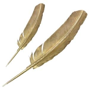 PLUMA DE PATO METALIZADA DORADA