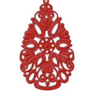 FLAT TEARDROP METAL FILIGREE 70X35MM