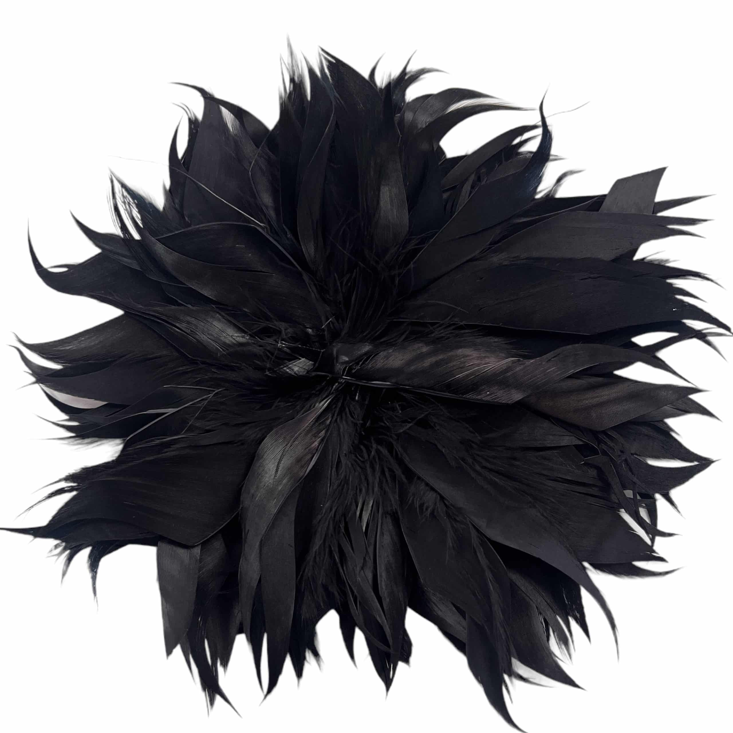 flor de plumas negra para tocados