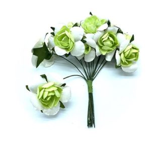 RAMILLETE FLORES VERDE-BLANCO
