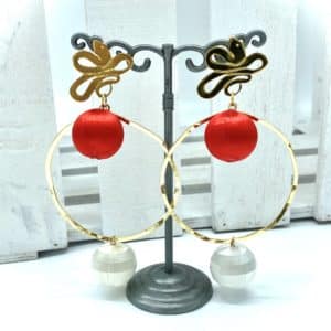 RED AND WHITE EARRINGS