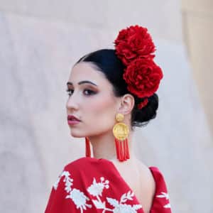 ramillete de flamenca rojo barato