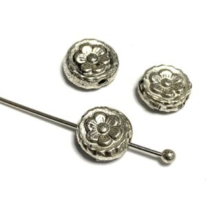 SILVER FLOWER SPACER 8X4MM