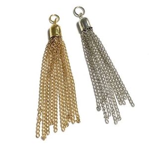 POMPONS DE CHAÎNE MÉTALLIQUE 7,5CM