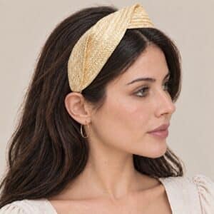 diadema de paja natural trenzada portada