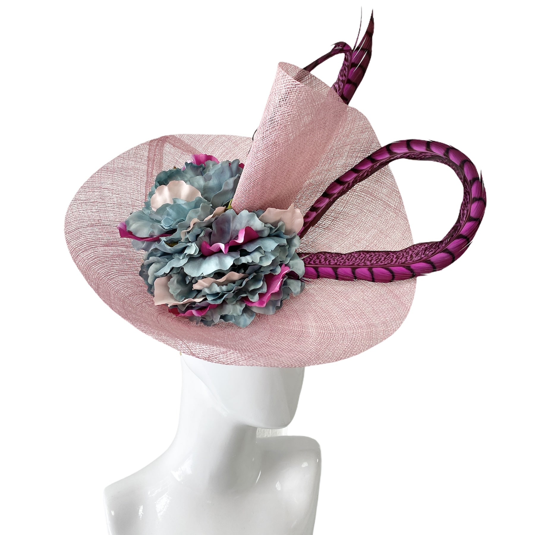 Fascinator with flowers and feathers | Vinda
