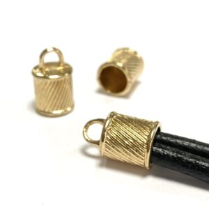 terminal dorado para cordÓn rayado de 8mm (12 uds)