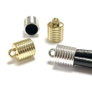 terminal de plÁstico rayado para cordÓn de 18mm (12 uds)
