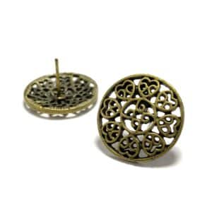 pendiente corazÓn oro viejo 19mm (12 uds)