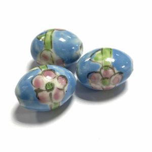 Perles Céramique Porcelaine 14mm Rose Clair Irisé – Lot De 4, Pour Création Bijoux