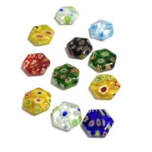 surtido abalorios cristal de murano hexÁgono 12mm (24 uds)