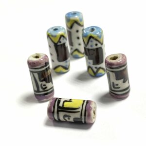 abalorio de ceramica tubular colors (12 uds)