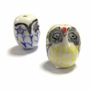 abalorio de ceramica buho 20x17mm (6 uds)