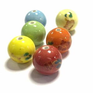 bola de ceramica flor 18mm (6 uds)