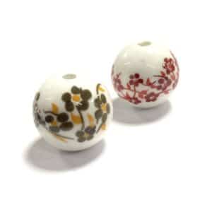 bola de ceramica flor 14mm (12 uds)