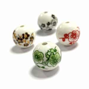 bola de ceramica flores 12mm (12 uds)