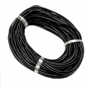 cordÓn de cuero negro 4mm (25 metros)