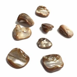 abalorio irregular de nÁcar oro rosa 15mm (24 uds)