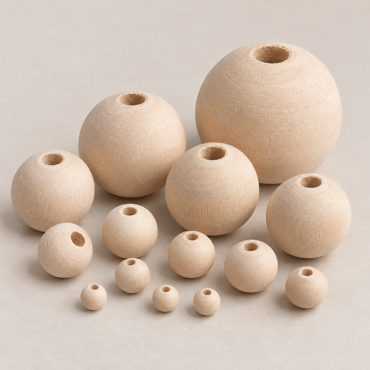 NATURAL UNVARNISHED WOODEN BEADS
