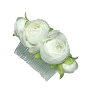 FIRST COMMUNION WHITE FLOWERS COMB