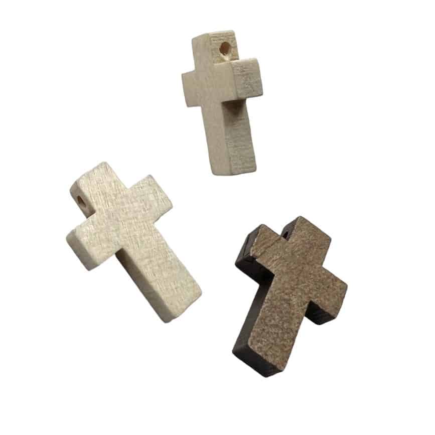 cruz de madera de 22x14 mm para hacer pulseras