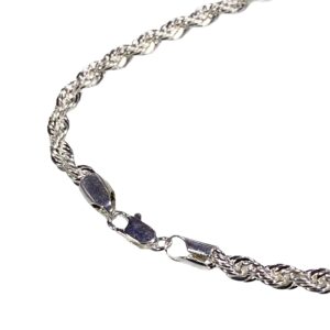 collar cadena de cordÓn plateado