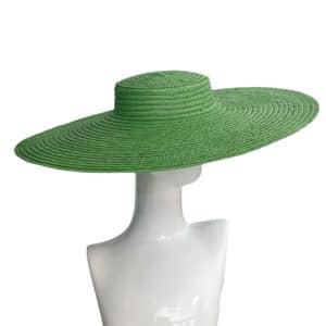 GREEN NATURAL STRAW HAT