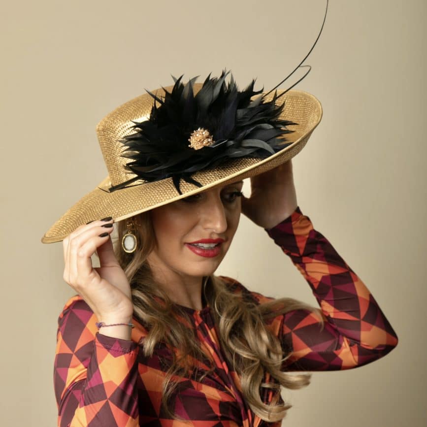 BARDA FEATHERED FLOWER WOMEN GUEST HAT