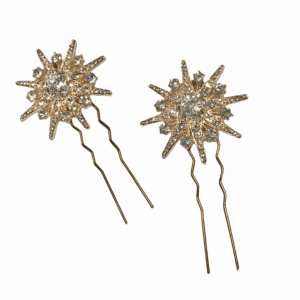 43MM GOLD STAR WITH CRYSTAL HAIRPIN