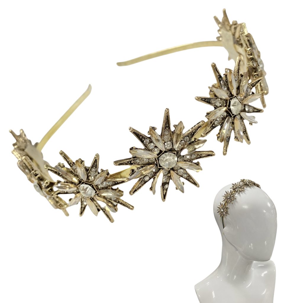 Diadema De Estrellas Iluminadas Con Diamantes De Imitación LED, Coronas