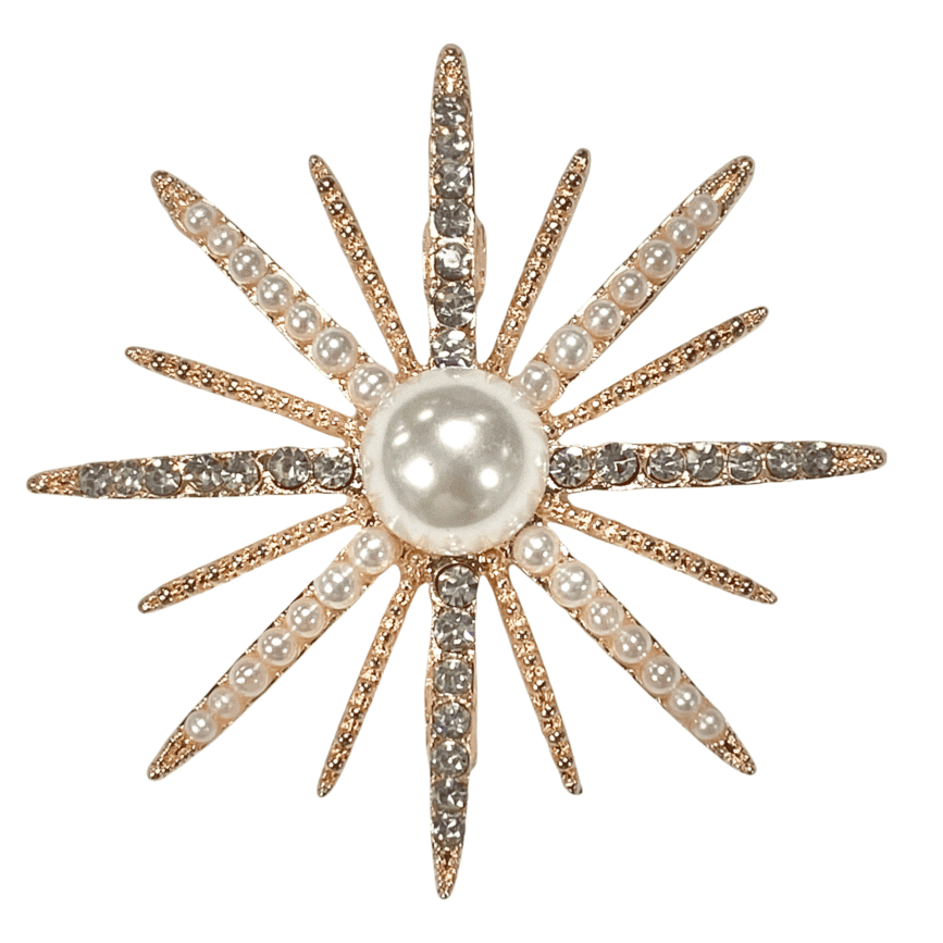 16-POINTED STAR WITH CRYSTALS AND PEARLS GL