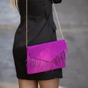 cluth con plumas buganvilla
