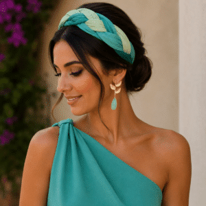 diadema cristina braid verde agua