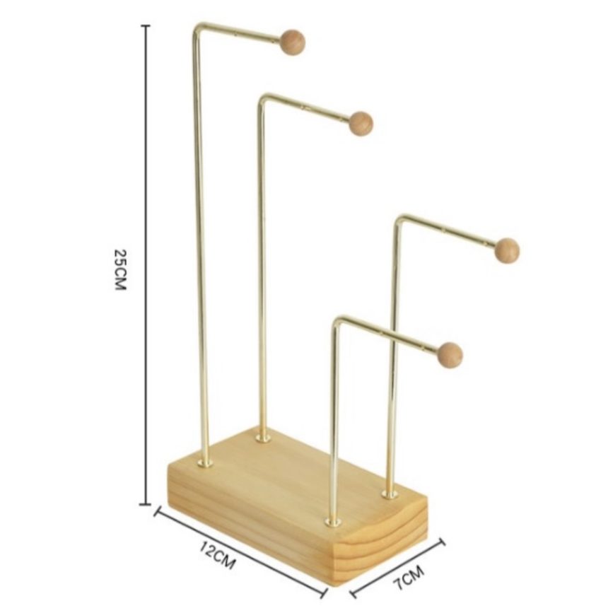 EARRINGS DISPLAY STAND WOODEN BASE