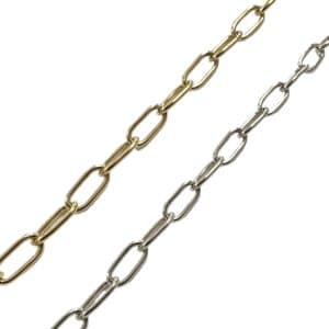 08X3X7MM GOLD AND SILVER PLATED STAINLESS STEEL CHAIN