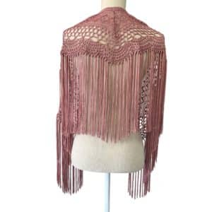 CROCHET SHAWL FRINGED WITH CUQUILLO