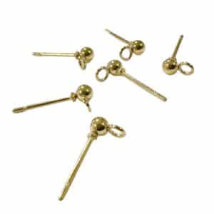 GOLD PLATED STAINLESS STEEL BALL EARRING 3MM