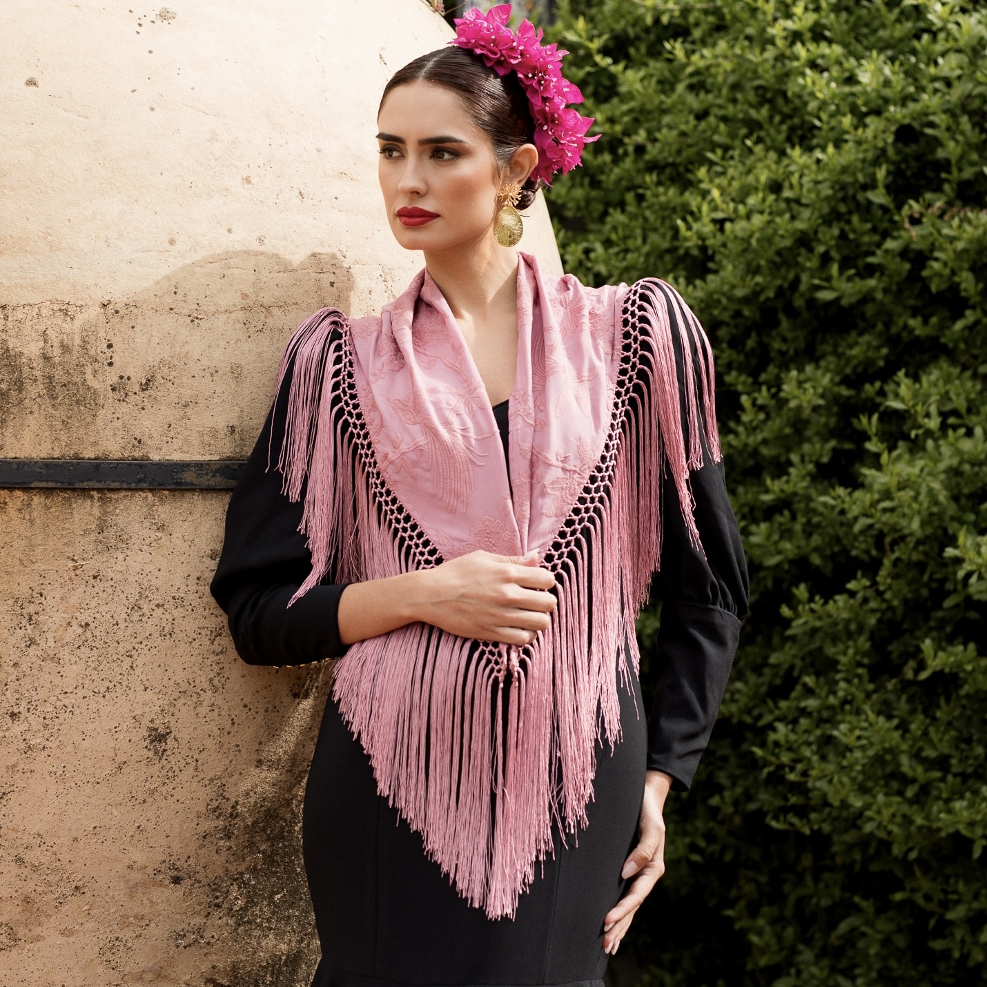 mantoncillo de flamenca mercedes maquillaje en exterior