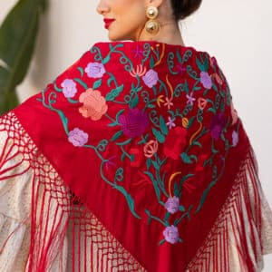 BLOOD RED MAGDALENA FLAMENCO SHAWL