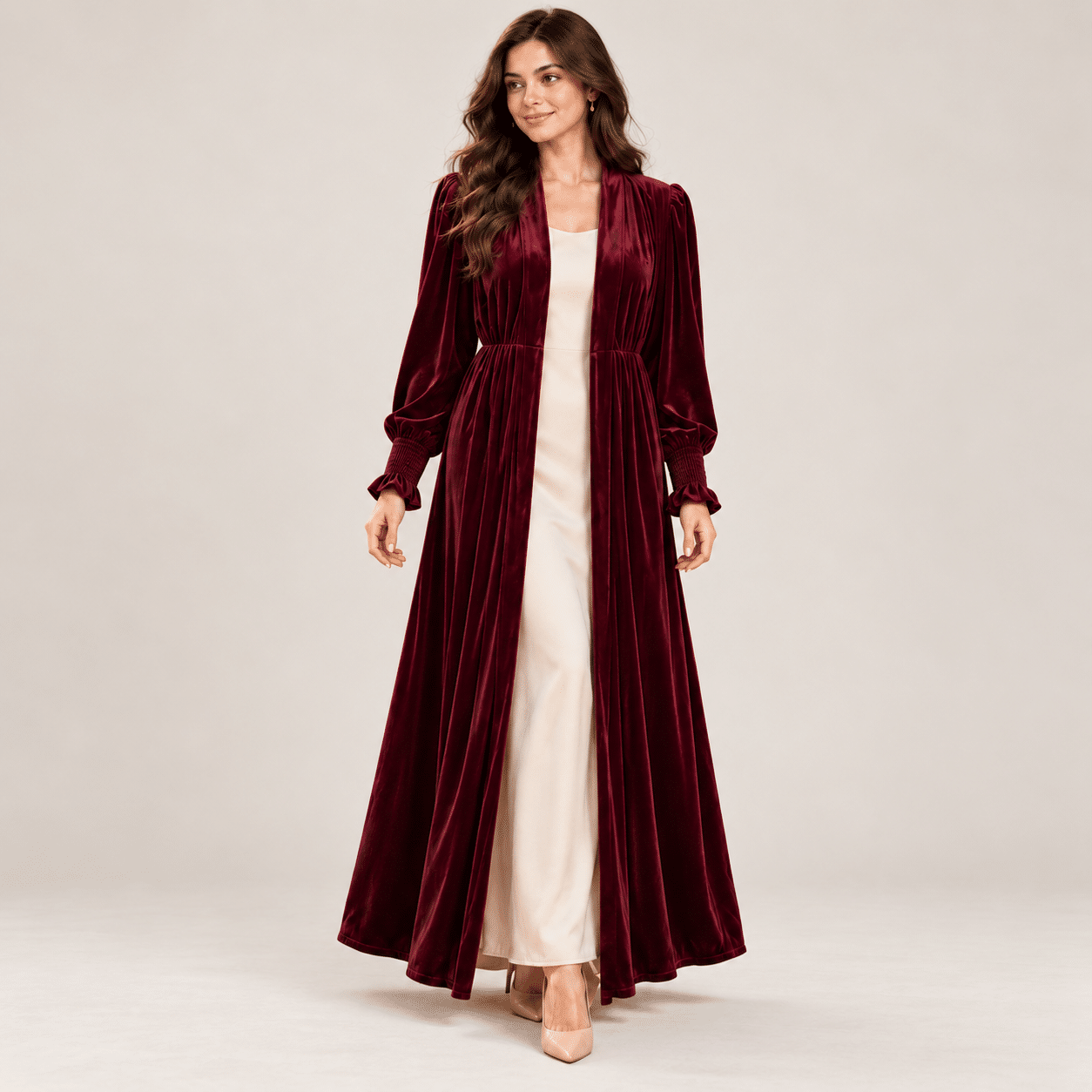 abrigo kaftan terciopelo de fiesta portada
