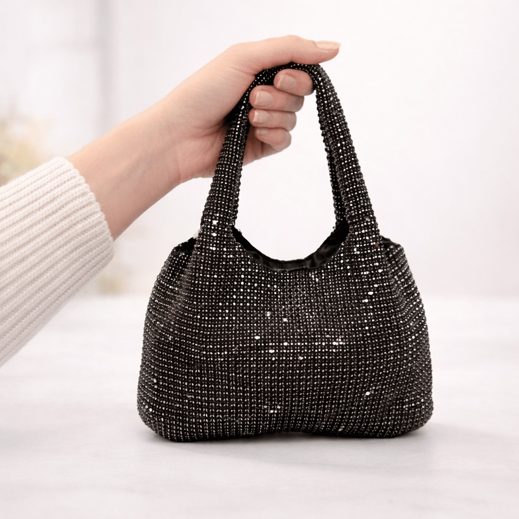 bolso de fiesta night crystal en negro de estudio