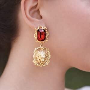 BOUCLES D'OREILLES DE SOIRÉE ROUGES DECOROSA