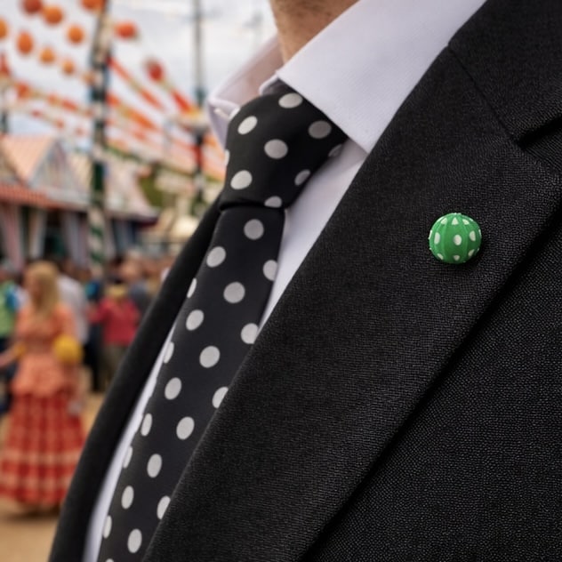 pin de farolillo verde para feria de abril