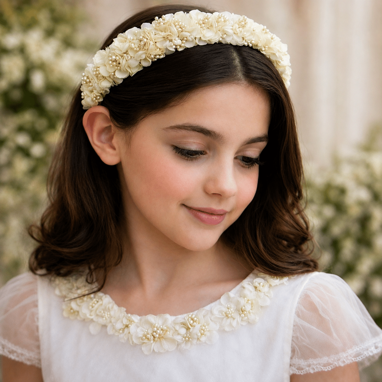diadema de flores para primera comunión
