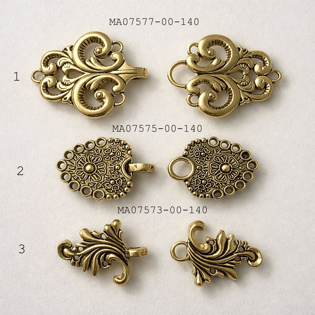 ANTIQUE GOLD METALLIC FROG CLOSURES