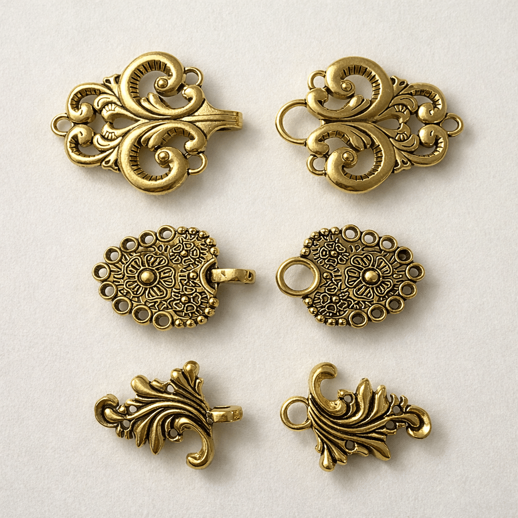 ANTIQUE GOLD METALLIC FROG CLOSURES