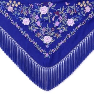 MANTONCILLO DE FLAMENCA IMPERIAL AZUL CON LILA PORTADA